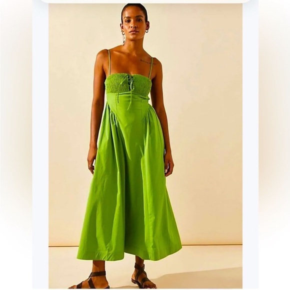 Free People Dresses & Skirts - Free People Fifi Midi Dress in Kelly Green